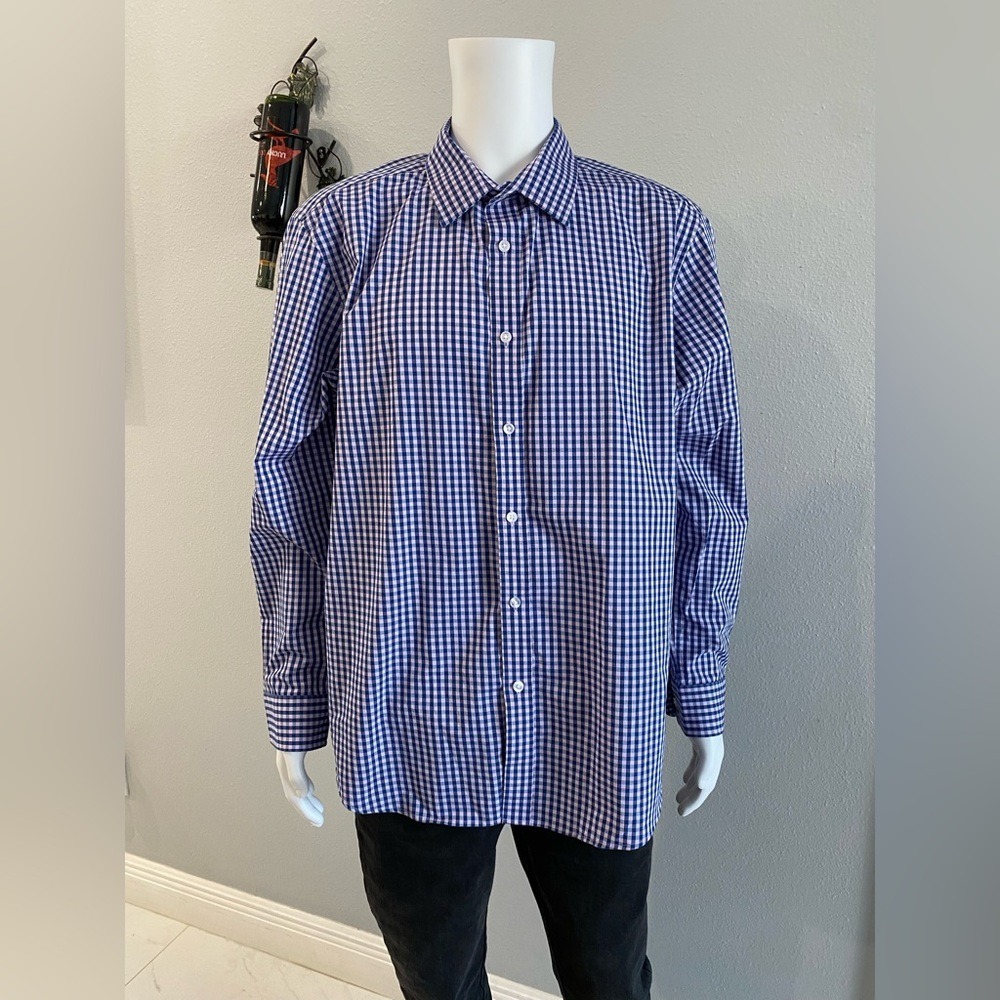 Lucky‎ Brand Men's Navy Checkered Button Down Shirt